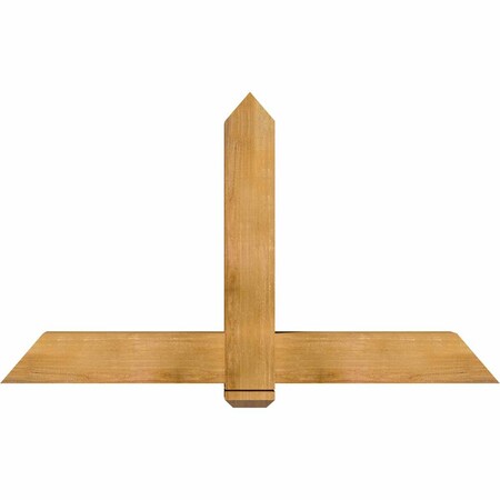 Ekena Millwork Eugene Rough Sawn Timber Gable Bracket, Western Red Cedar, 60"W x 35"H x 6"D x 6"F, 14/12 Pitch GBW060X35X0606EUG00RWR
